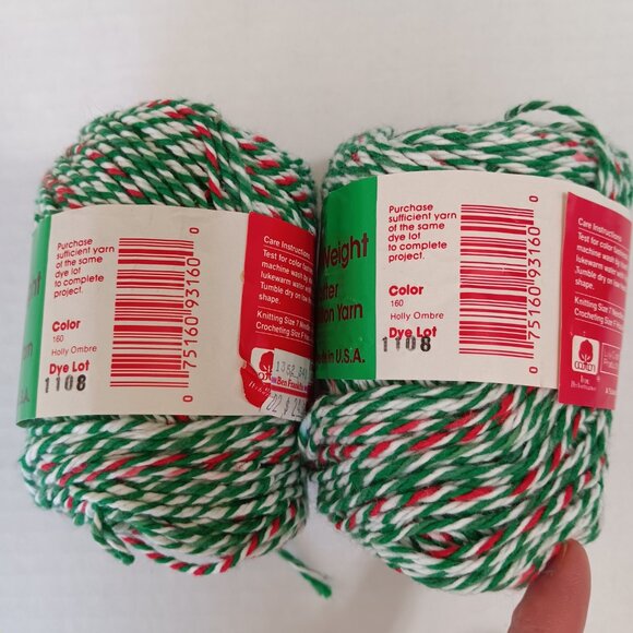 Lot of 8 Lily Sugar 'n Cream Holiday Christmas Red Green Cotton Ombre Yarn - Picture 6 of 16